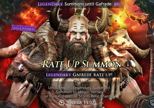 A screenshot of a Rate Up Summon example.