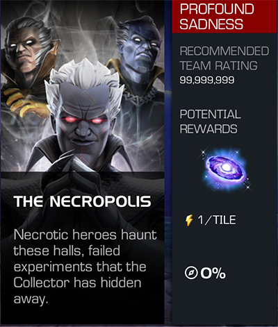 A screenshot of the Necropolis Special Quest.
