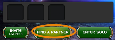 A screenshot showing the Find A Partner Button Circled.