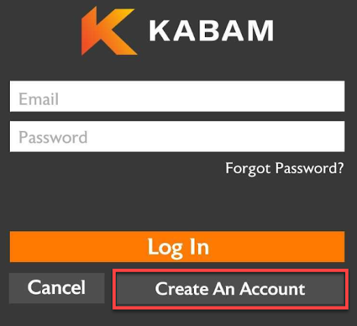 A screenshot highlighting the Create An Account button