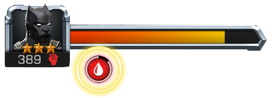 An image of Black Panther's health bar with the status effect bleed icon highlighted underneath.