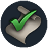 An image of the alliance events icon detailed with a green check mark.