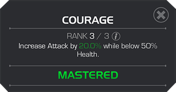 A screenshot of the Courage mastery