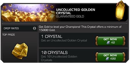 A screenshot of an Uncollected Golden Crystal.