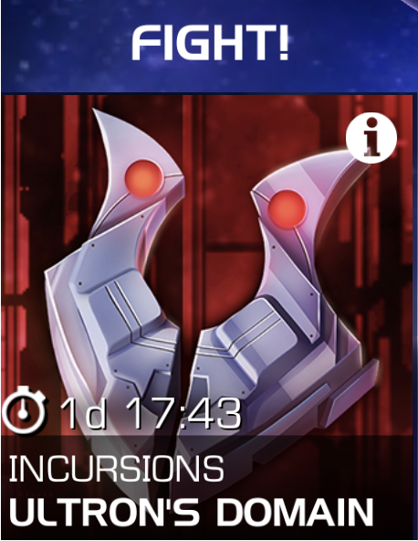 A screenshot showing the incursions feature within the Fight section of The Contest, showing the countdown timer for the current 5-day event