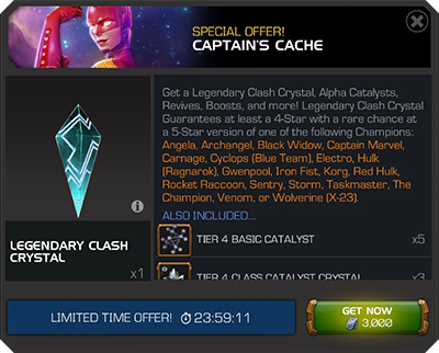Screenshot showing Special Offer of Captain's Cache