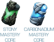 Images of the Stony and Carbonadium Mastery Cores