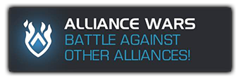 A screenshot of the alliance wars button that says Battle against other alliances!.