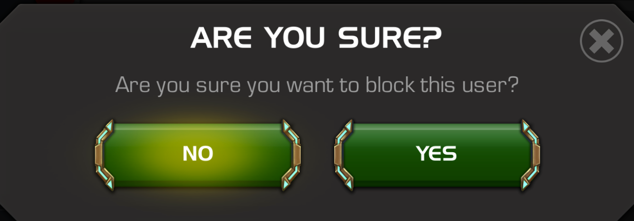 A screenshot of the block user confirmation pop-up window.