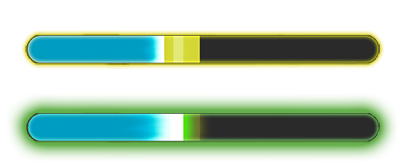 An image of two bonus bars, showing the white marker being taped at the exact right moment